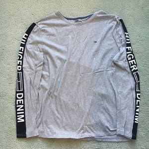 Light Grey Tommy Hilfiger Graphic Long Sleeve Tee